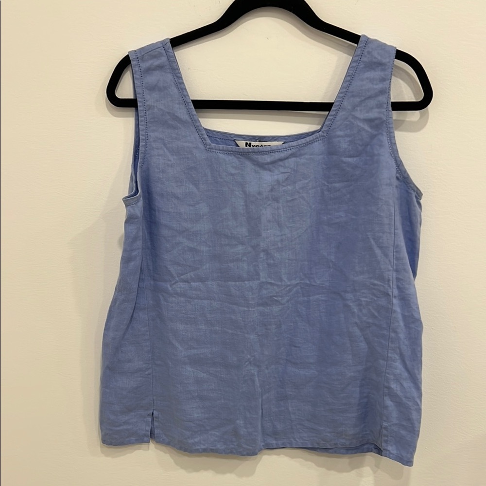 Peter Nygard Light Blue Tank Top 100% linen